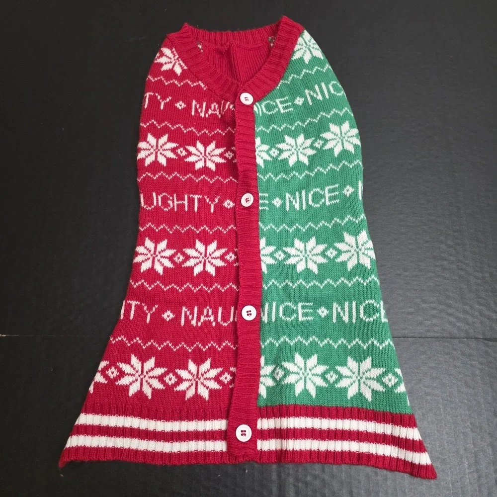 Play On‎ Naughty Nice XL Knit Dog Ugly Christmas Sweater